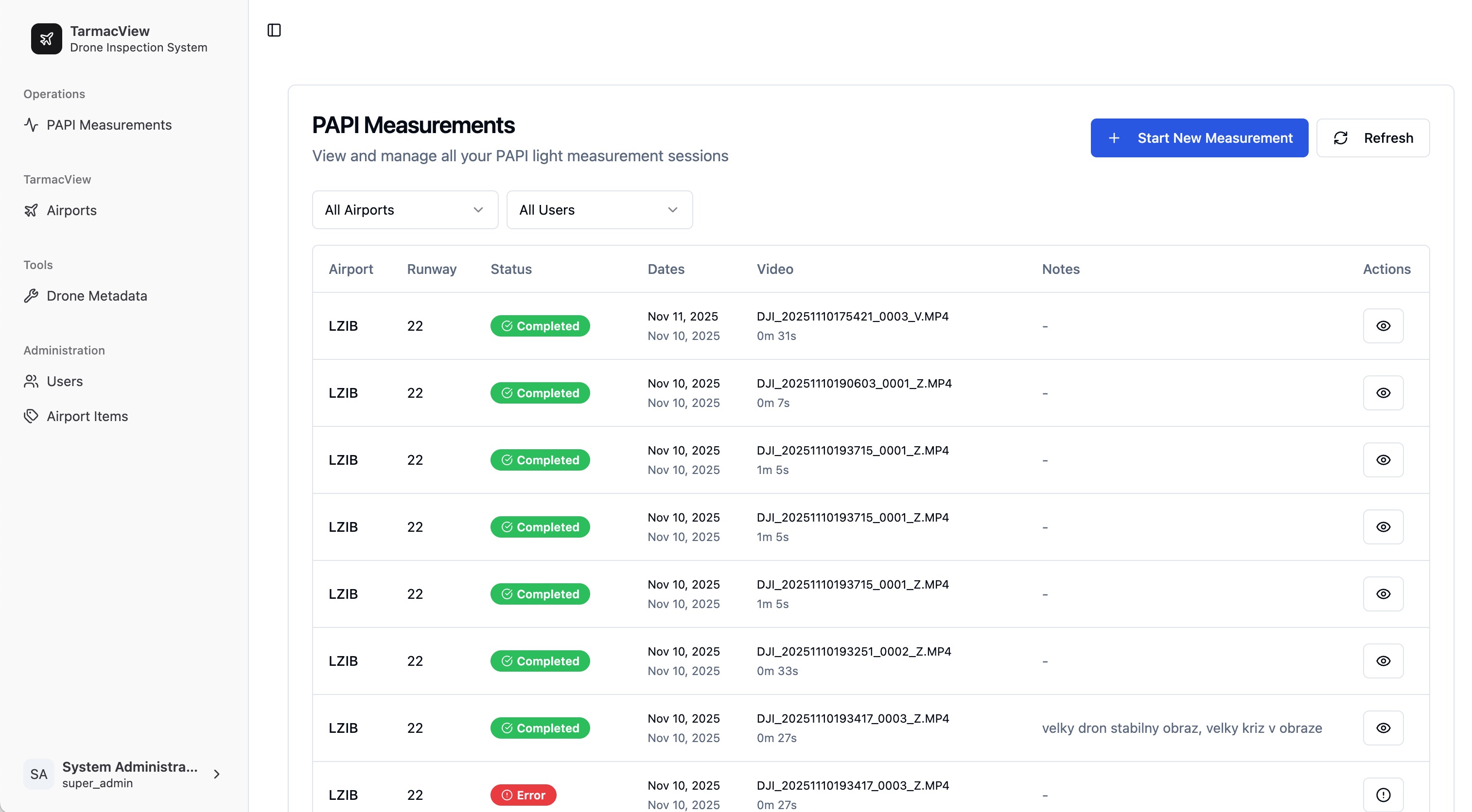 PAPI testing technology