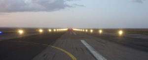 Runway Edge Lights at night