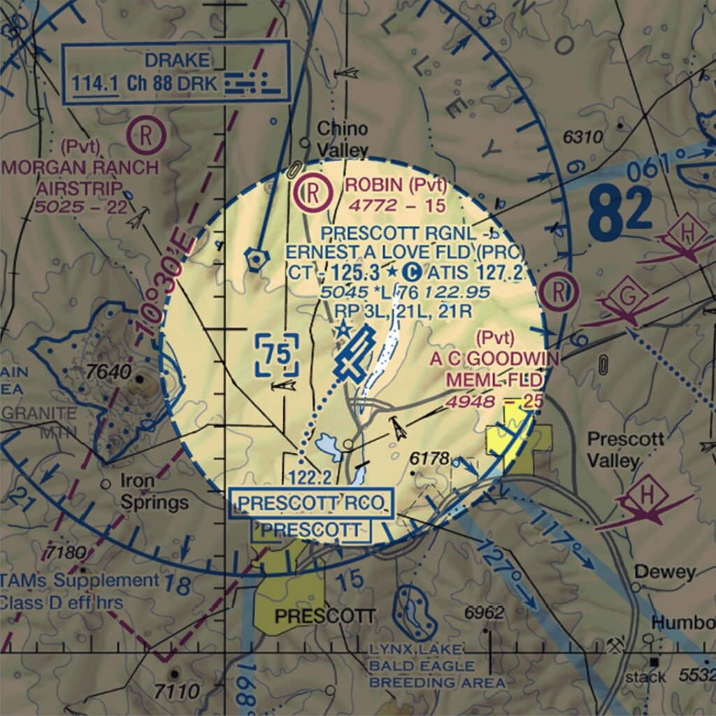 Class D airspace sectional chart example