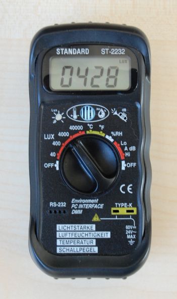 Multipurpose photometer (luxmeter) measuring desk illuminance